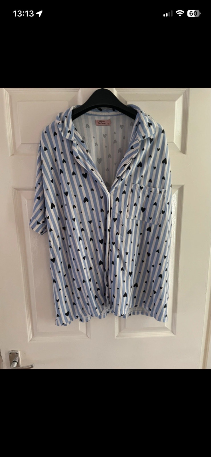 Be beau Matalan PJ set in light blue/white stripe in size XL