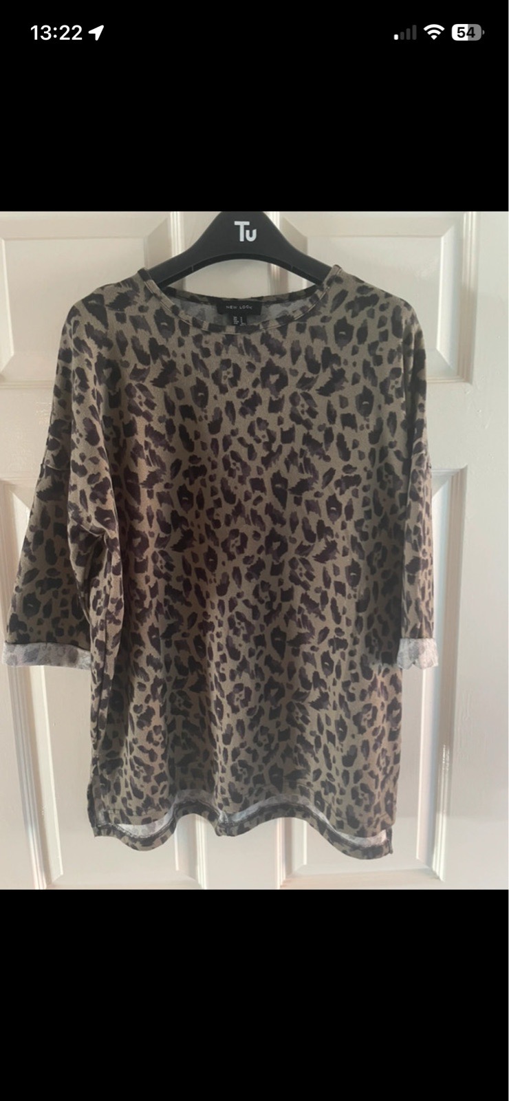 New look 3 1/4 sleeve top in multicolour in size small