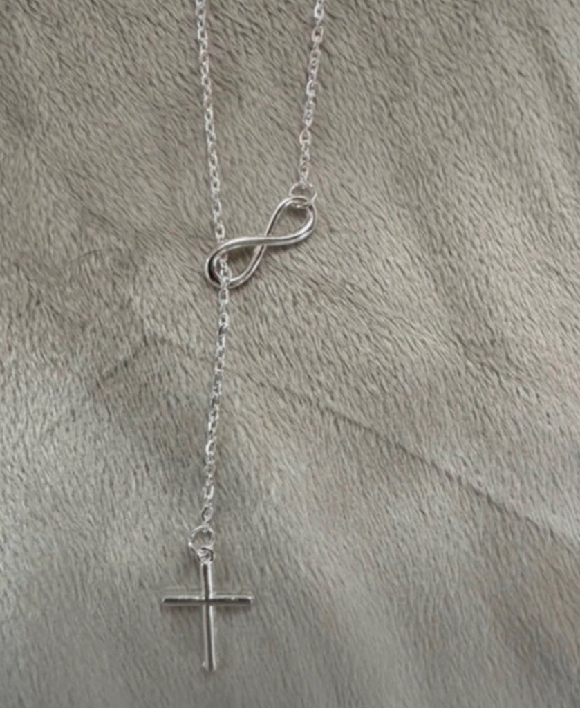 Brand new, Beautiful necklace-Costume jewellery silver cross/eternity.