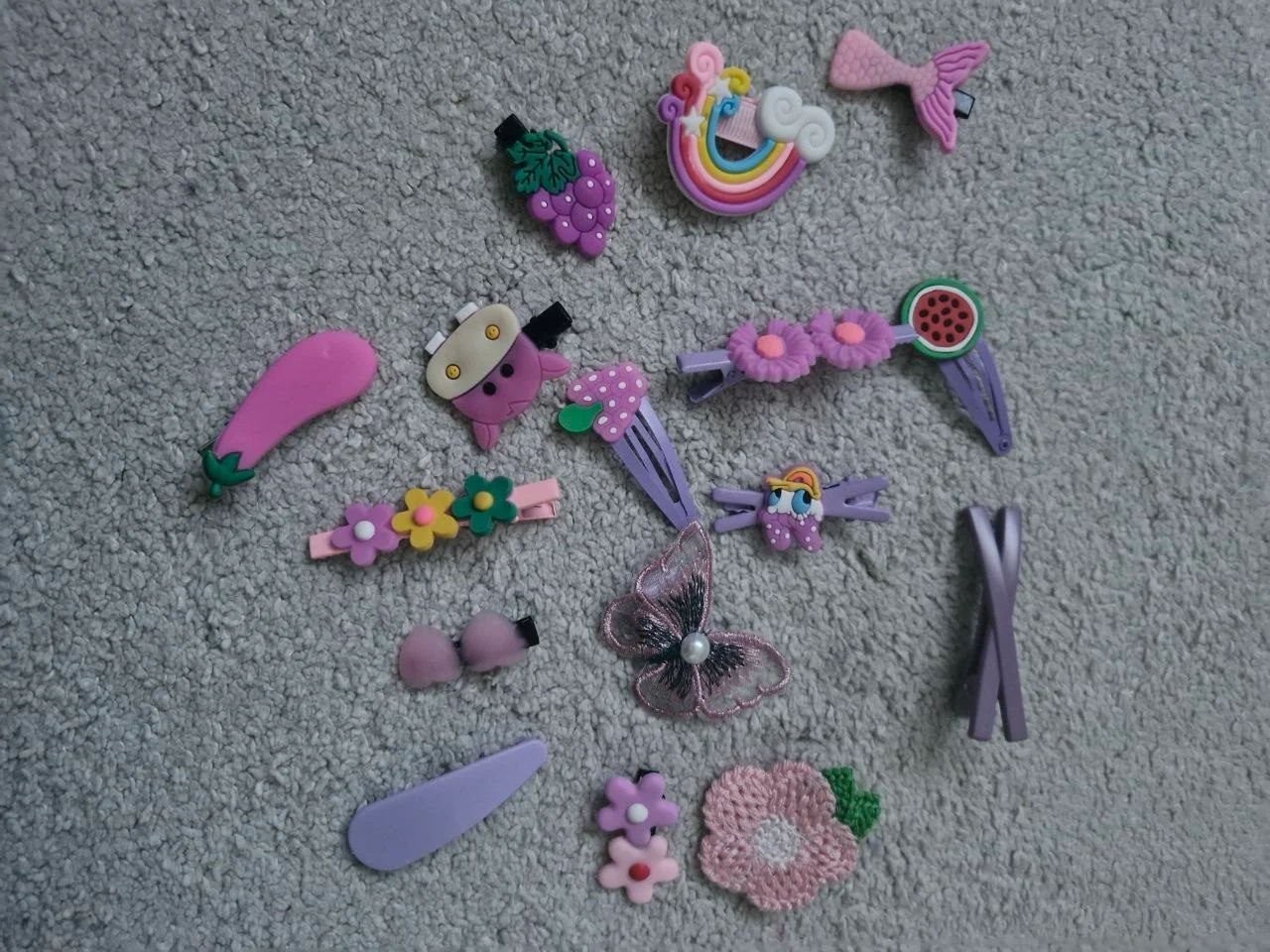 Hairclips sweet set purple bundle