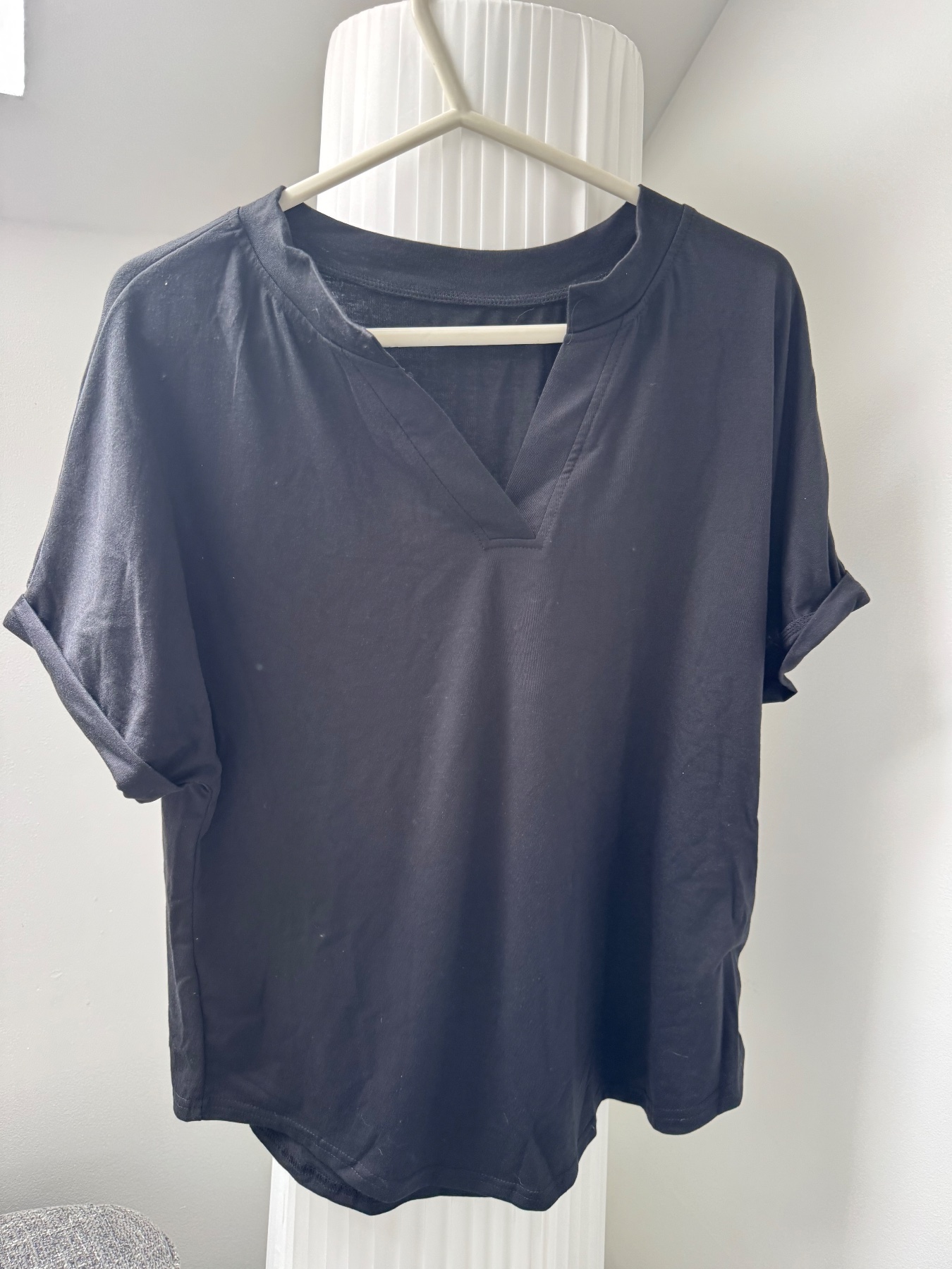 Black V neck T-shirt - soft material