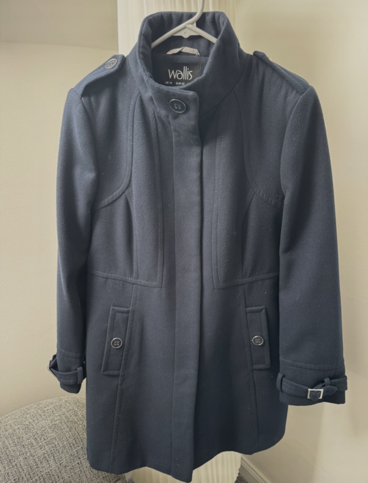 Ladies Navy Dress Coat