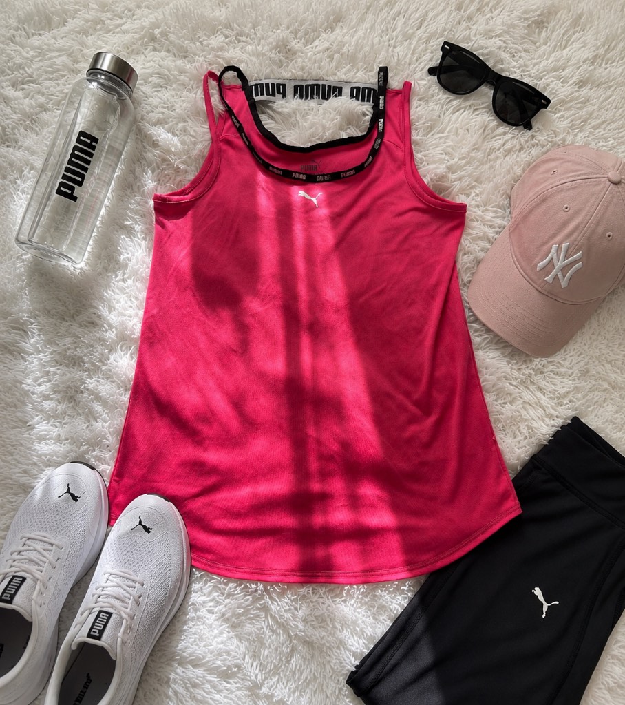 puma pink activewear vest top size 13–14 years / fits petite S