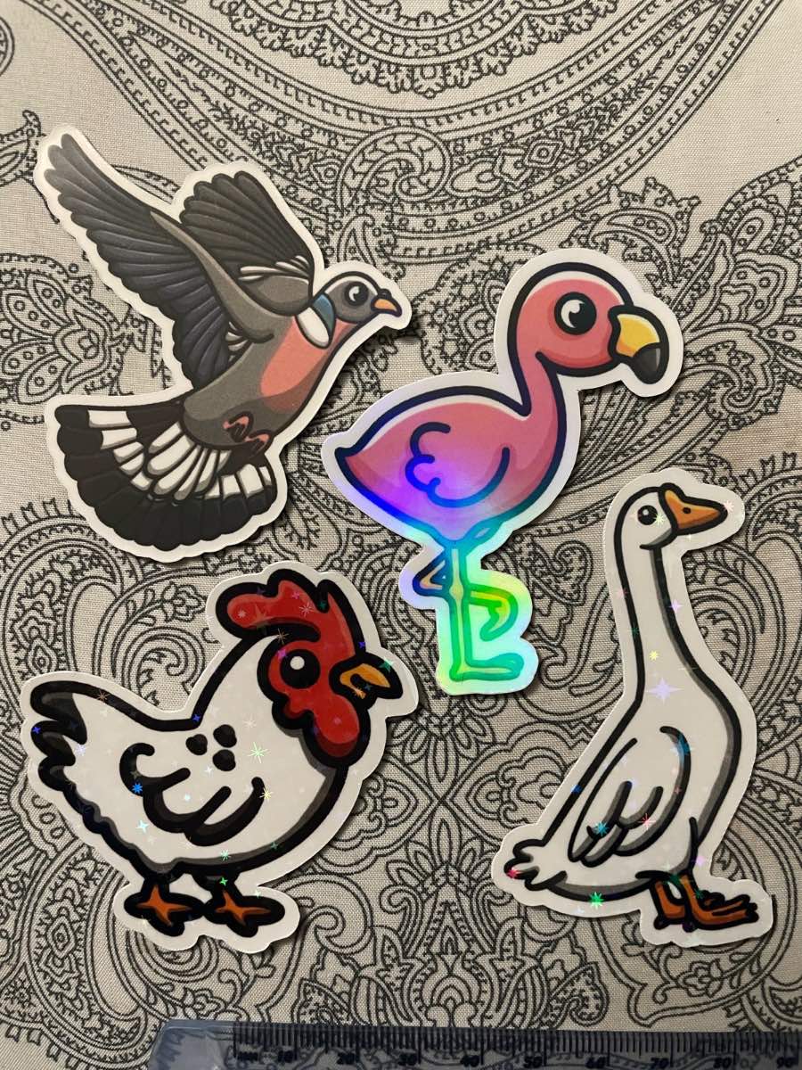 Holographic Bird Stickers