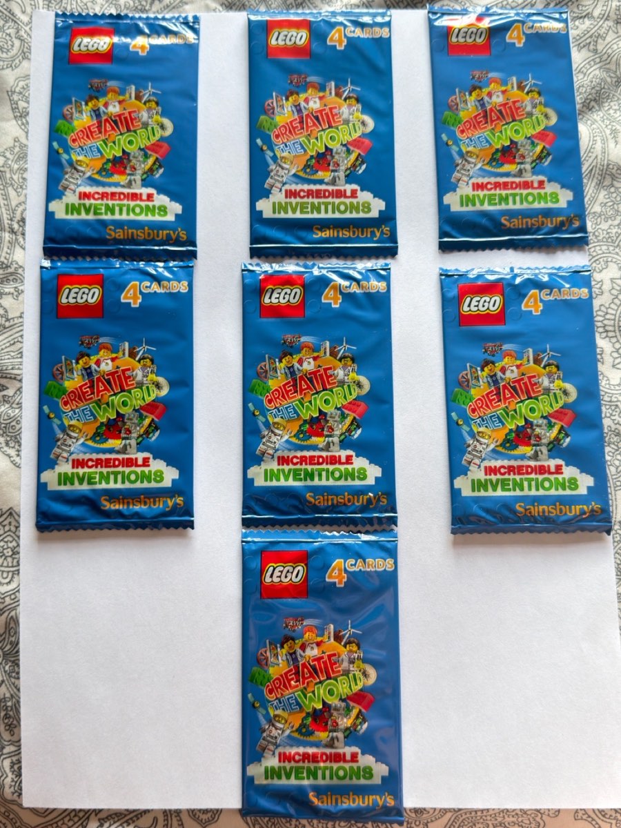 Sainsbury's Lego Creations Incredible Inventions Trading Cards (joblot of 7)