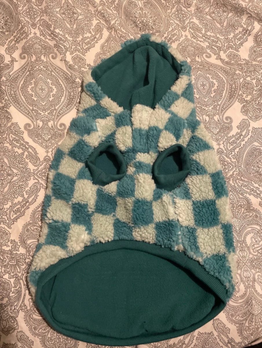 Pets At Home Checkerbox Dog Hoodie Green