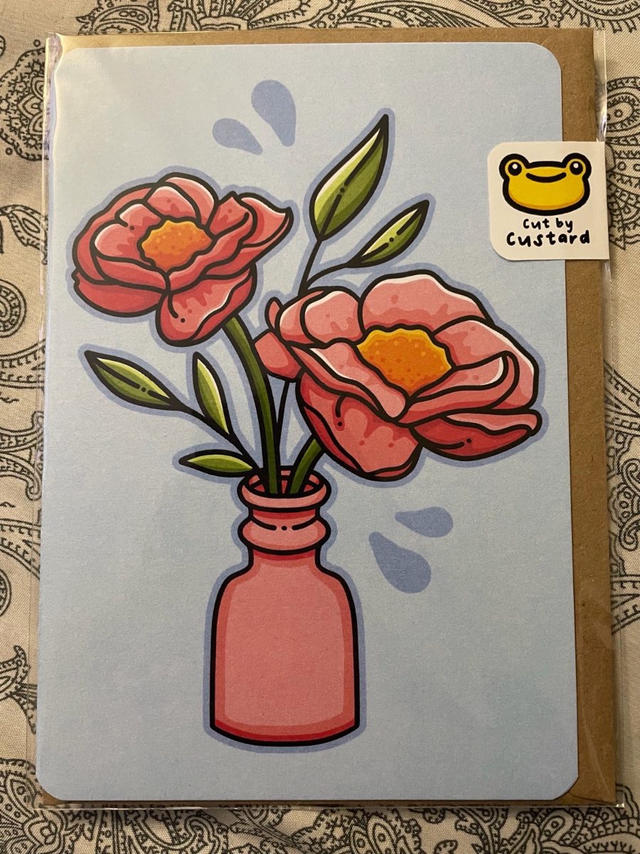 Greetings Card: Flowers in vases