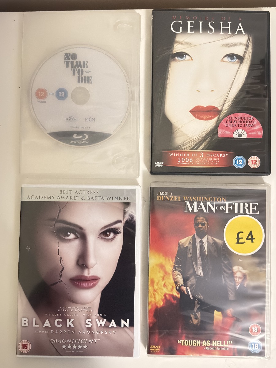 4 DVD Bundle: No Time To Die, Geisha, Black Swan, Man on Fire