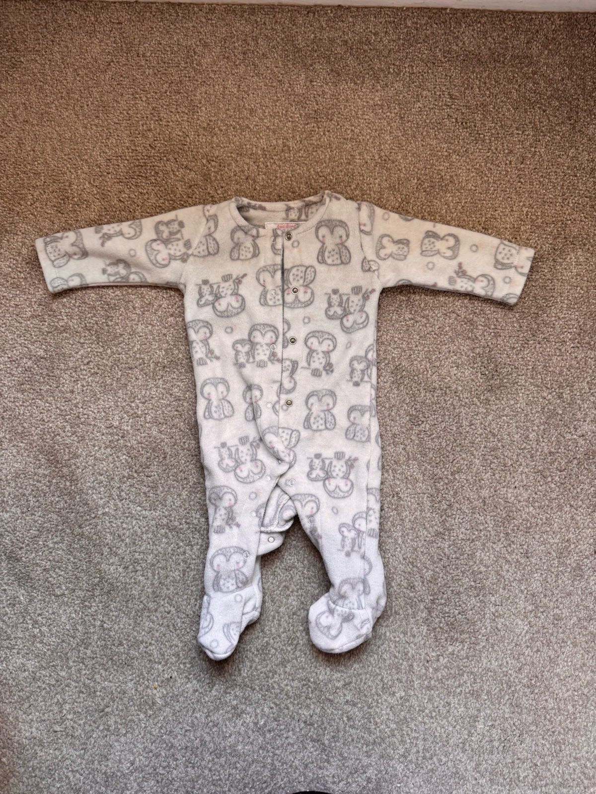 Fred & Flo up to 3 months penguin fluffy body suit