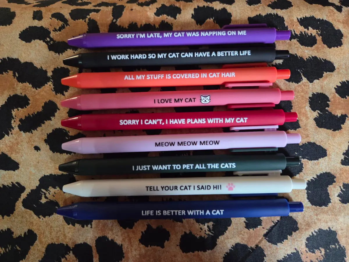 Cat themed pens