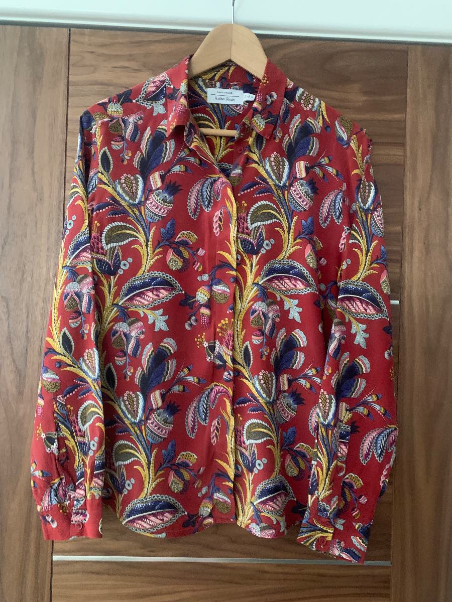& Other Stories 100% Silk Paisley Print Blouse UK 8