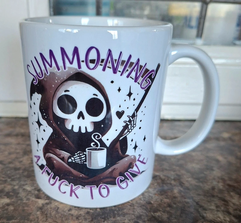 Funny Cute Grim Reaper Coffee Mug – Unique Gothic Gift