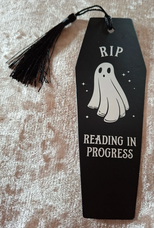 Gothic Coffin Bookmark - RIP Reading In Progress Cardstock Bookmark - Spooky Bookish Gift