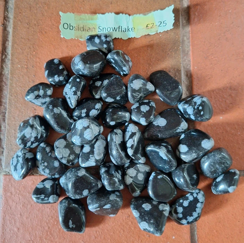 Snowflake Obsidian Tumble Stones Job Lot x38 – Natural Gemstone Crystals Wholesale
