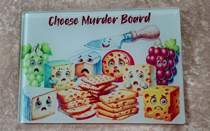 Novelty Cartoon Cheese Platter Glass Cutting Board – Alternative Kitchen Decor