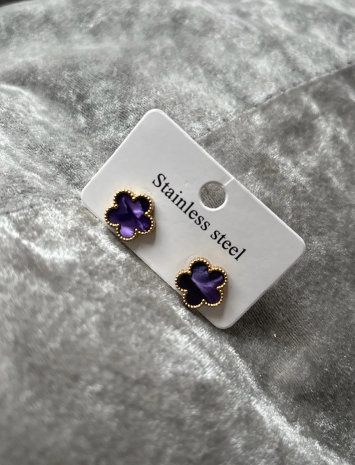 Purple Flower Stud Earrings