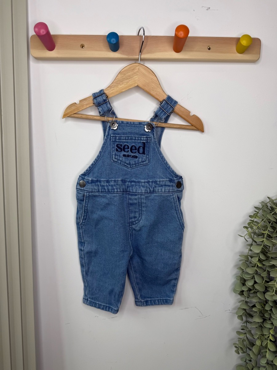 Seed Heritage baby Denim Dungarees 0-3 months