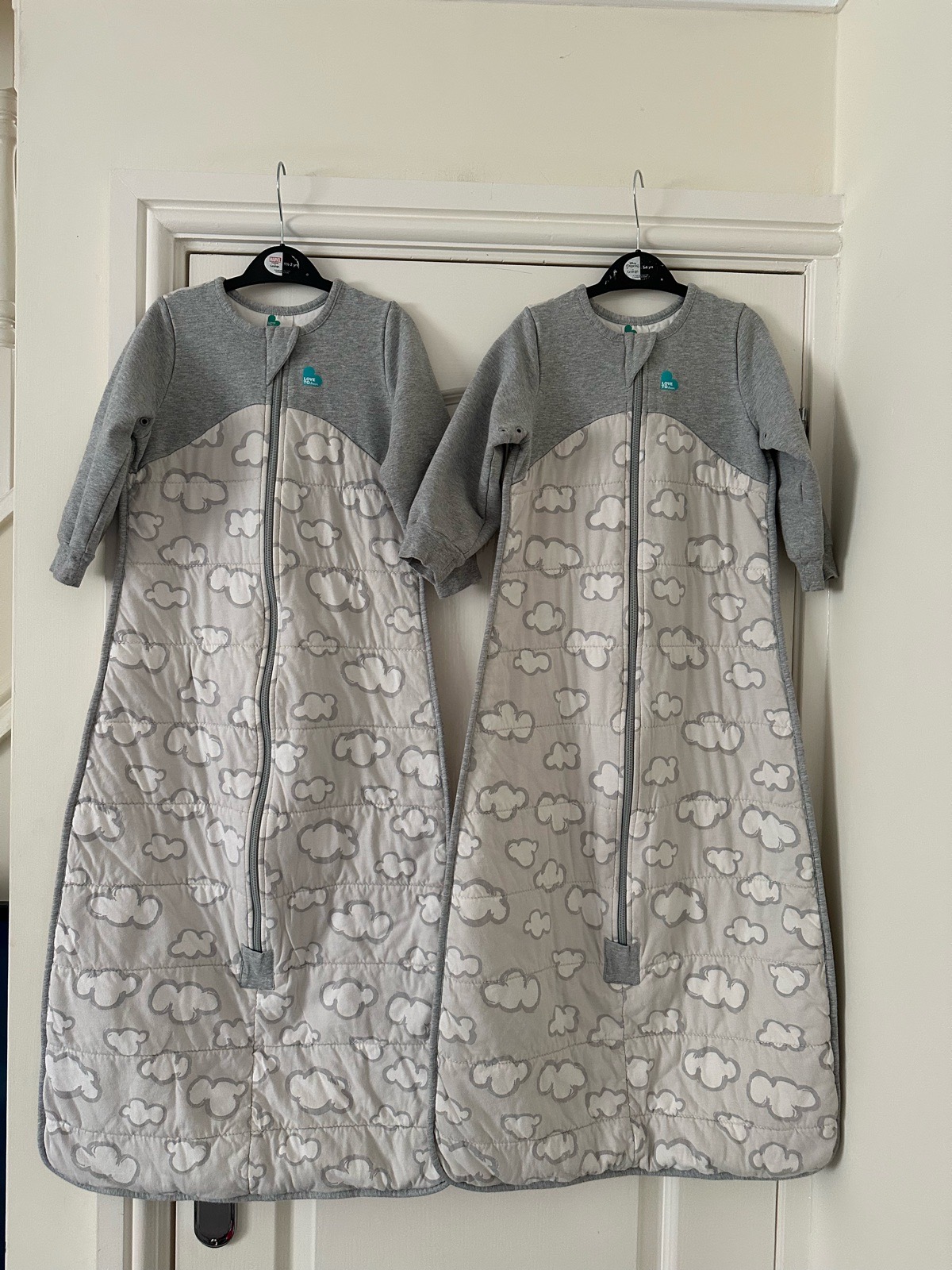 2x Love To Dream Sleep Bags Long Sleeve Quilted Cotton Daydream Cloud Size 18-36 Months 2.5 Tog