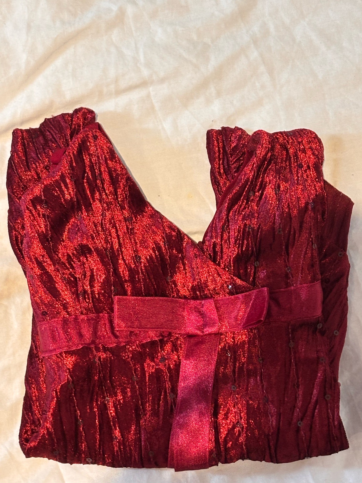 QED London Red Metallic Shimmer Cami Top
