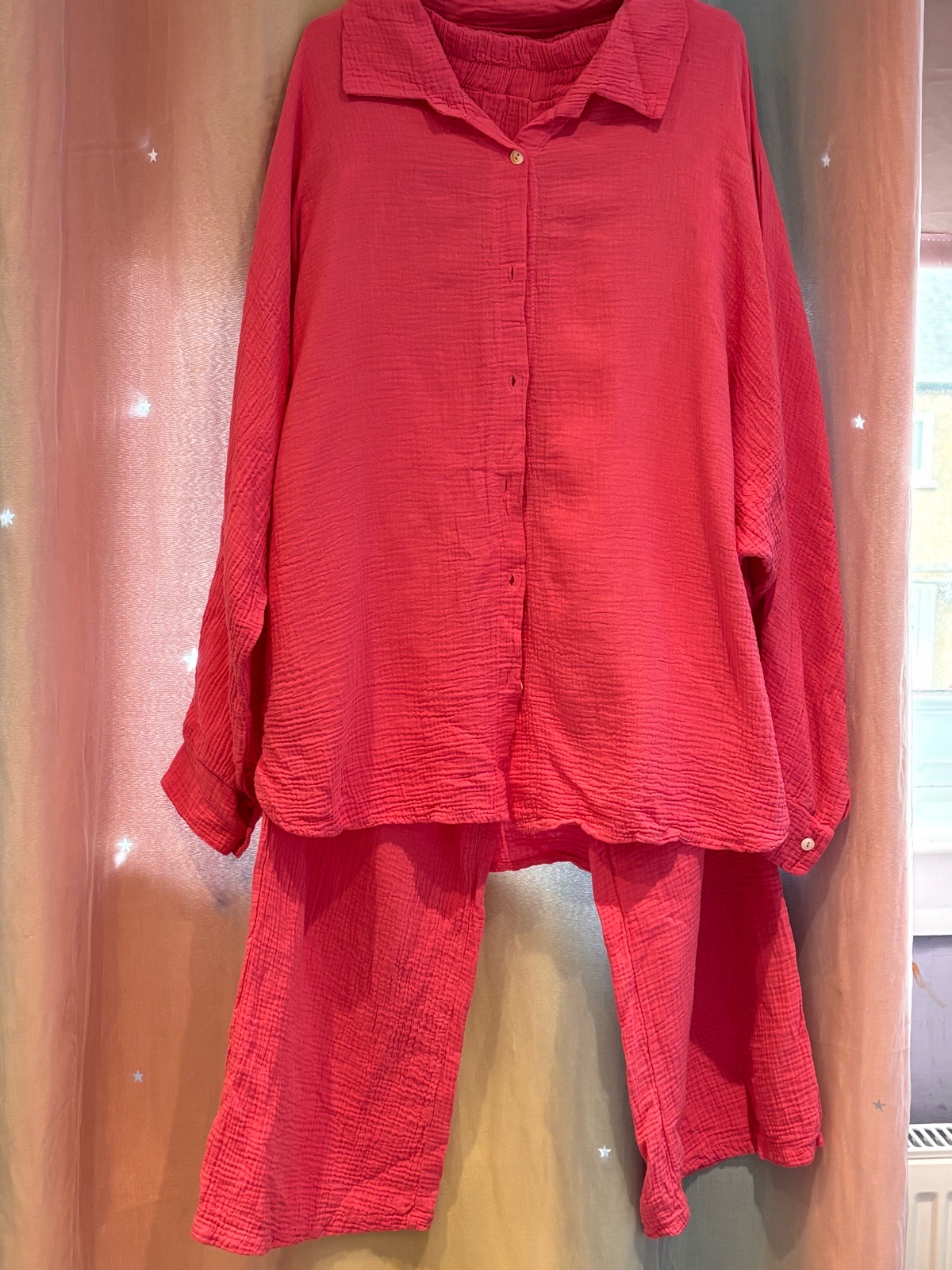 Fuchsia Pink Muslin co-ord Set