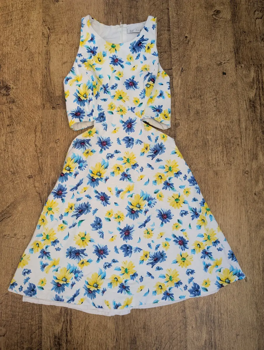 Zara Trafaluc Floral Cut Out Dress XS