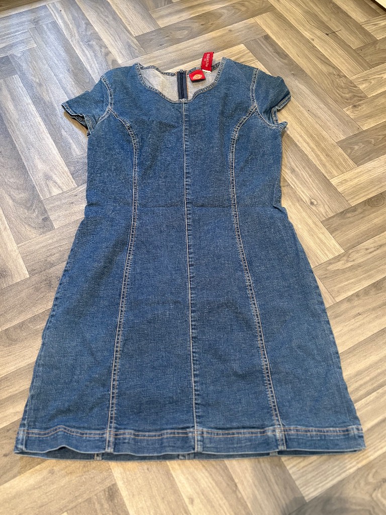 Vintage Y2K GAP Denim Blue Wash Mini Dress Summer Party Causal Size UK6