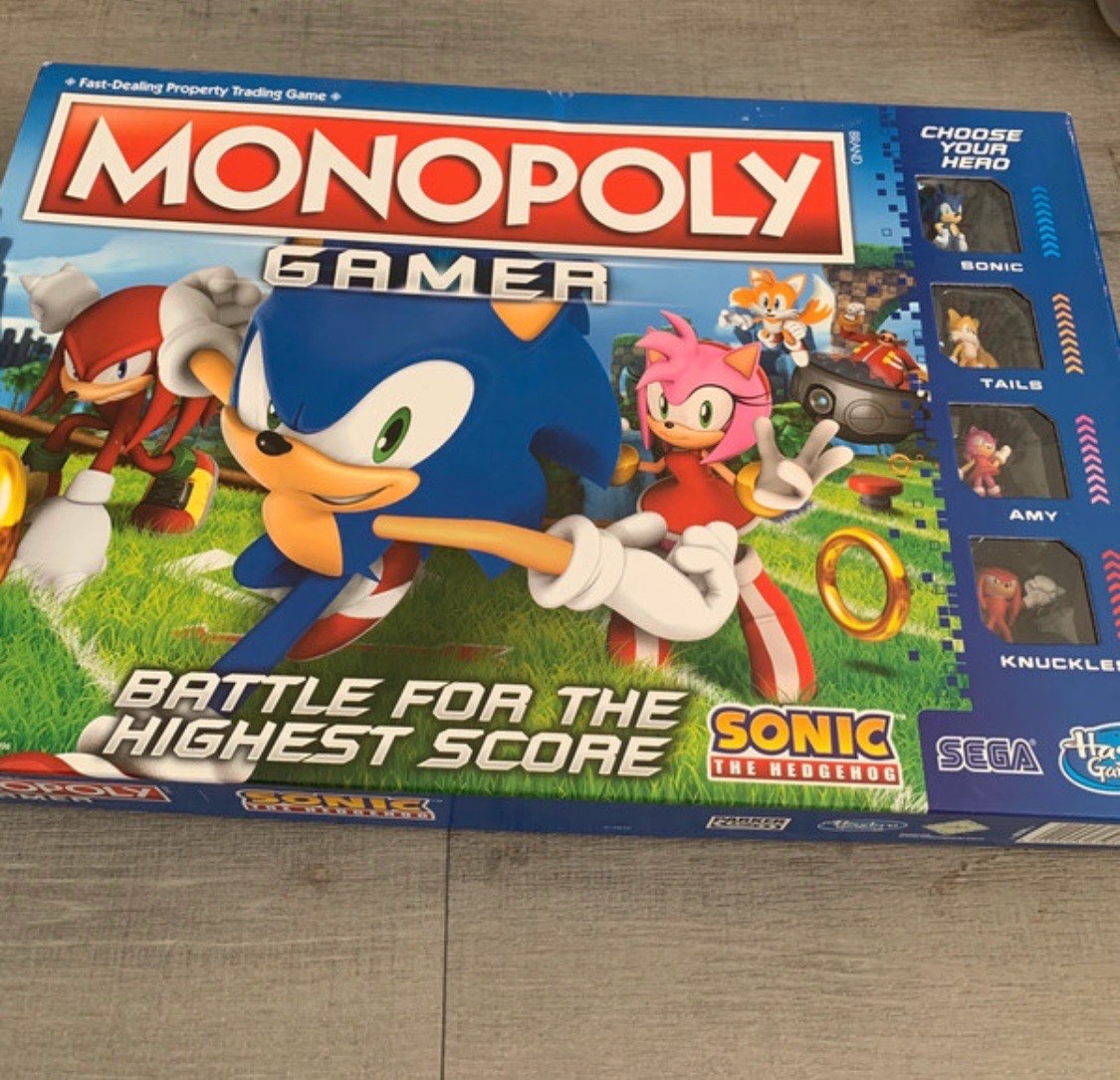 Monopoly Gamer Sonic the Hedgehog Board Game Complete | Hasbro Gaming | Sega | Family Game