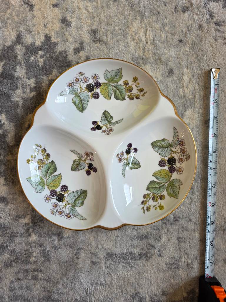 Royal Worcester Fine Porcelain Lavinia Divided Serving Dish Plate