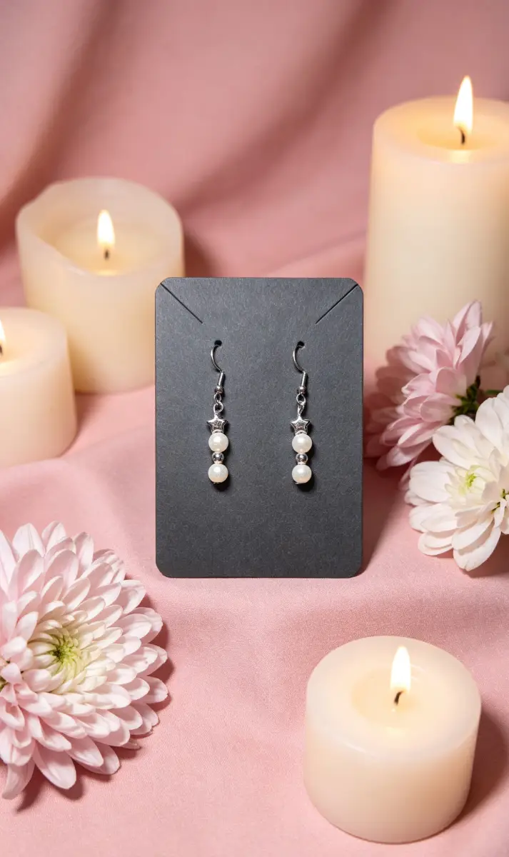 Silver and pearl earrings