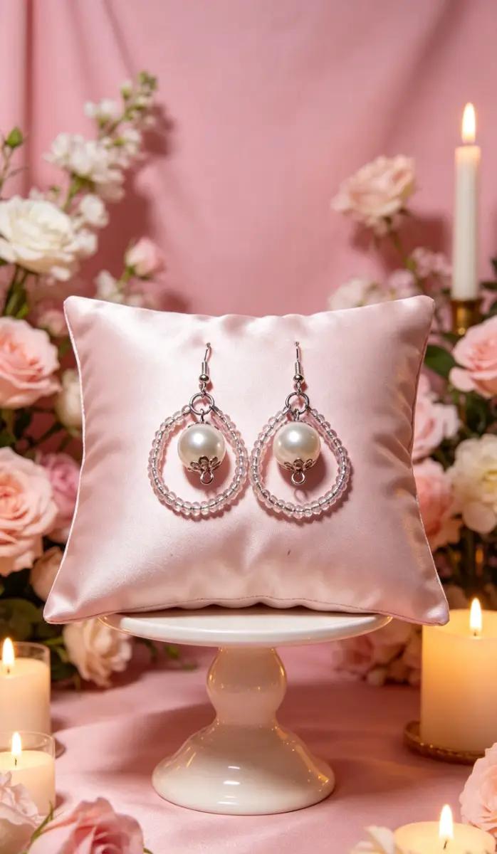 Pearl hoop drop earrings