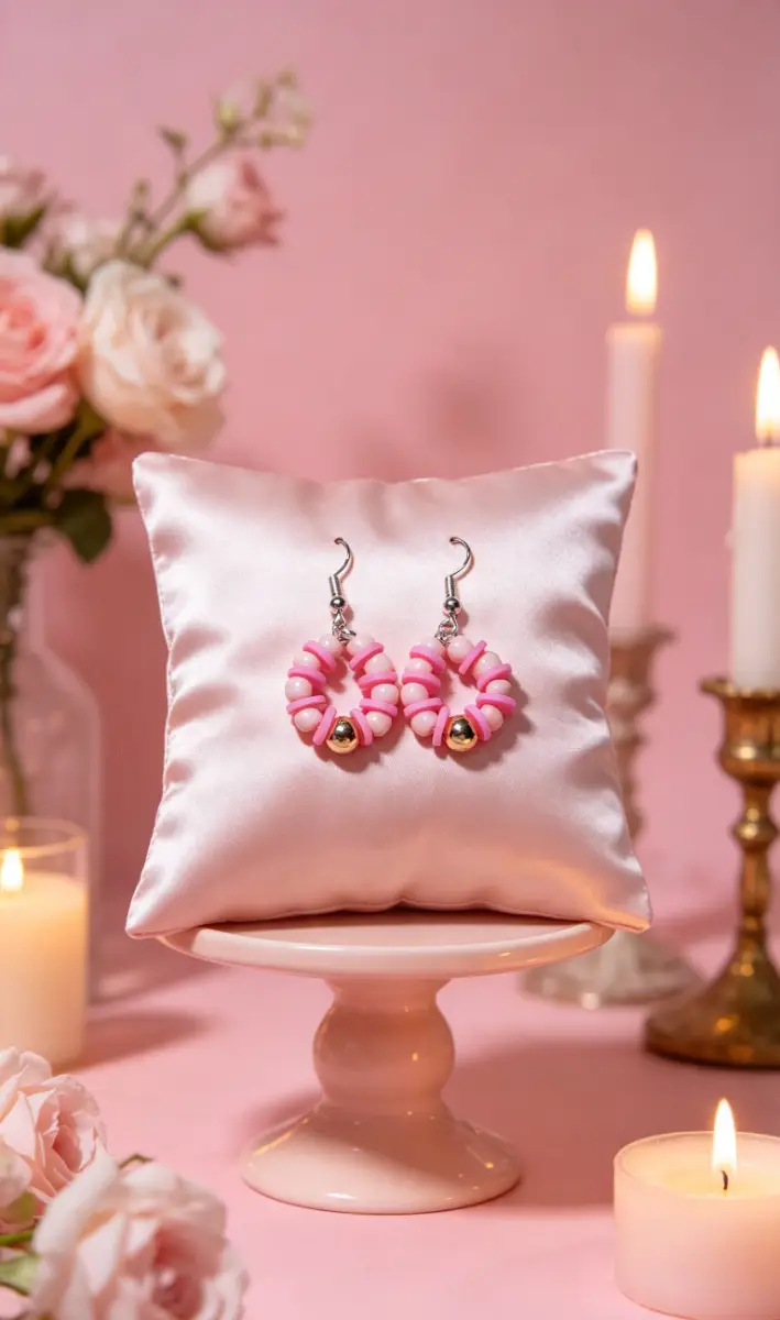 Pink hoop earrings