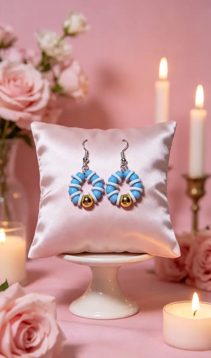 Blue hoop earrings