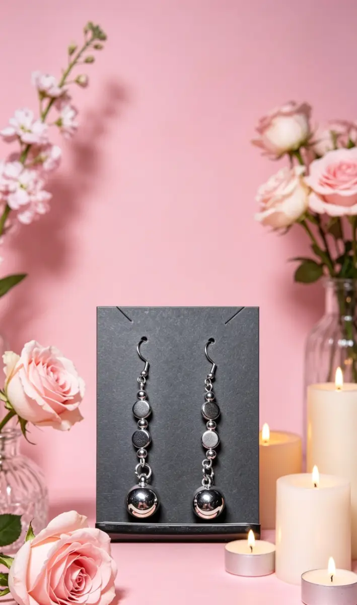 Silver dangle earrings