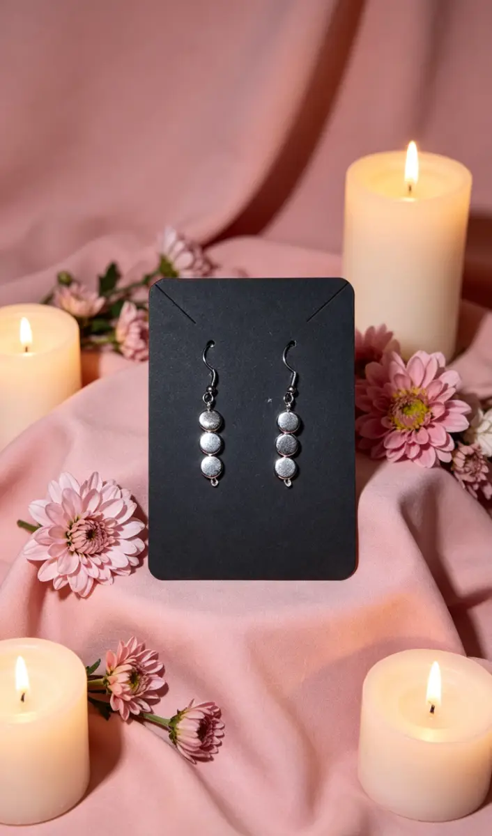 Small Silver chrome drop earrings