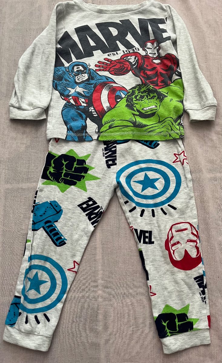 Grey Marvel Boys Pjs
