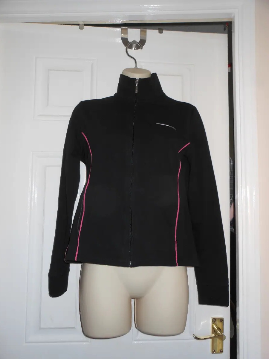 Next black and pink sport zip up top size 12