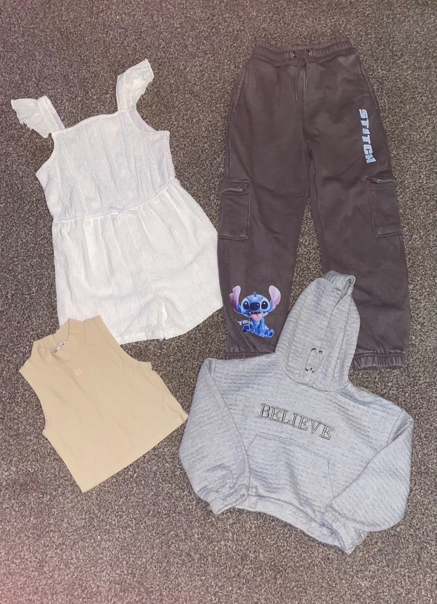 Girls Clothing Bundle: Disney Stitch, River Island, Hoodie Size 7-8 Years Old