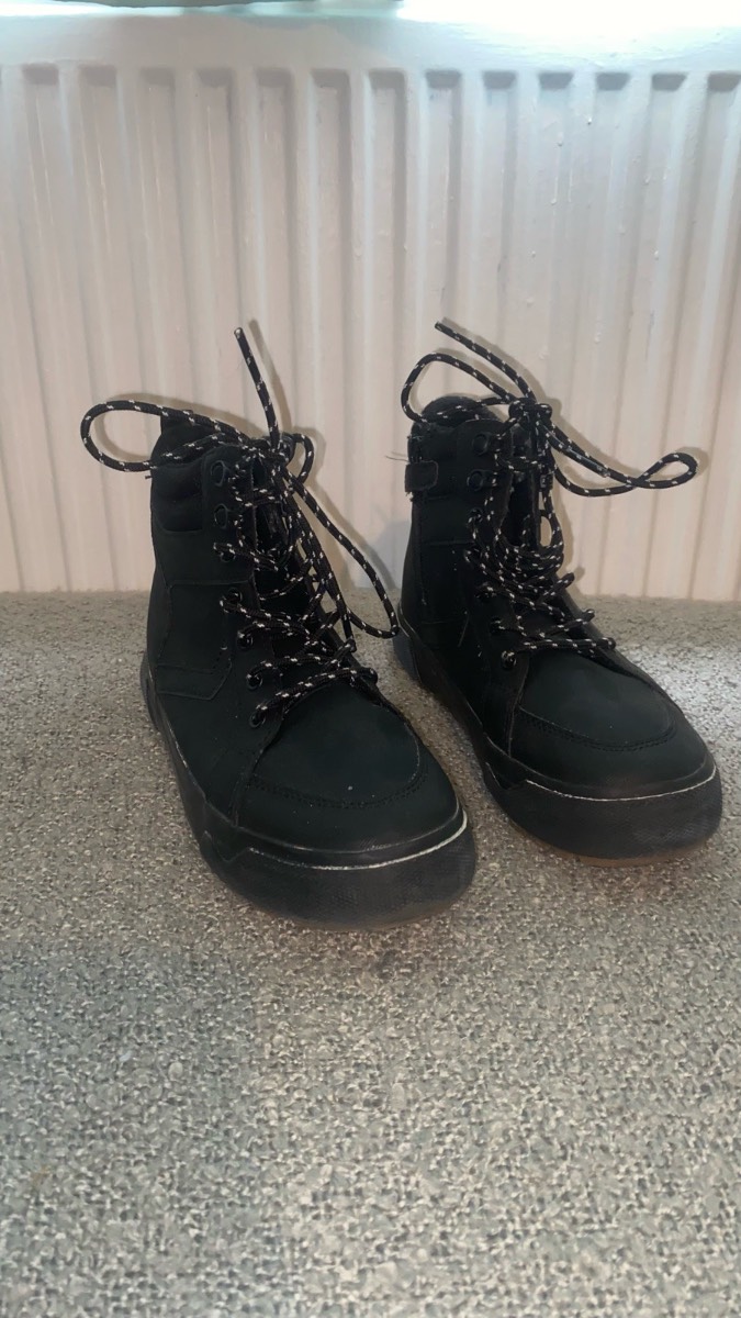 NEXT Black Ankle Boots High-Top Trainers UK 2 / EU 34 Zip & Laces