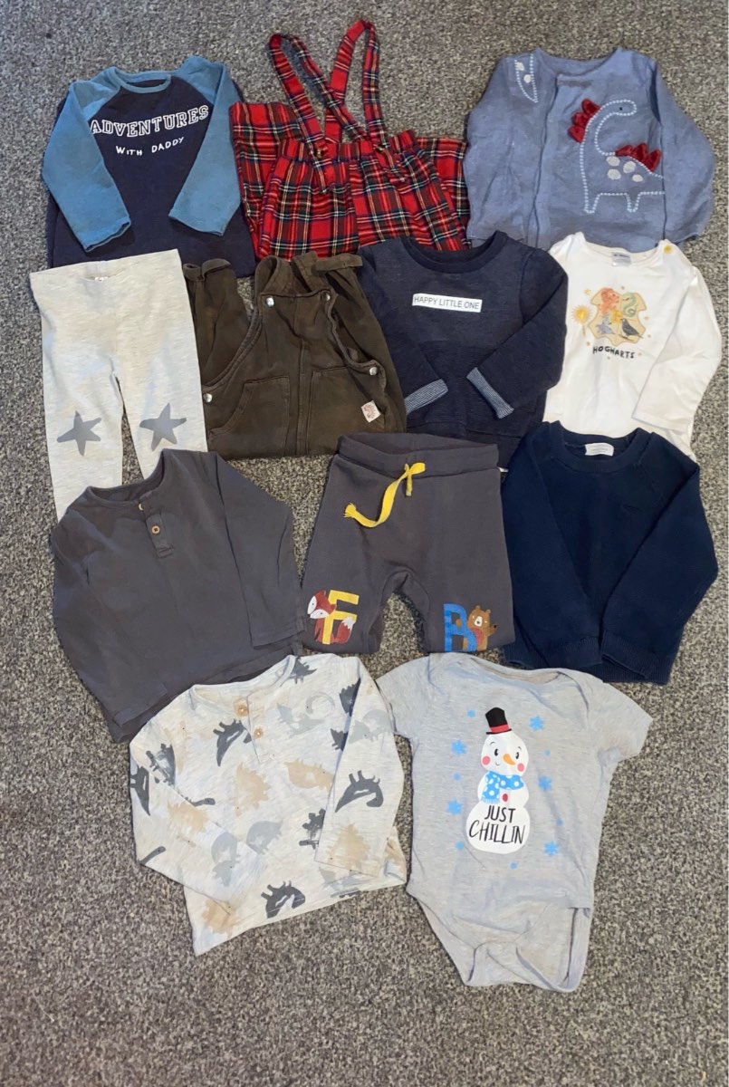 Baby Boy Autumn/Winter Clothes Bundle – Size 9–12 Months (11 Items)