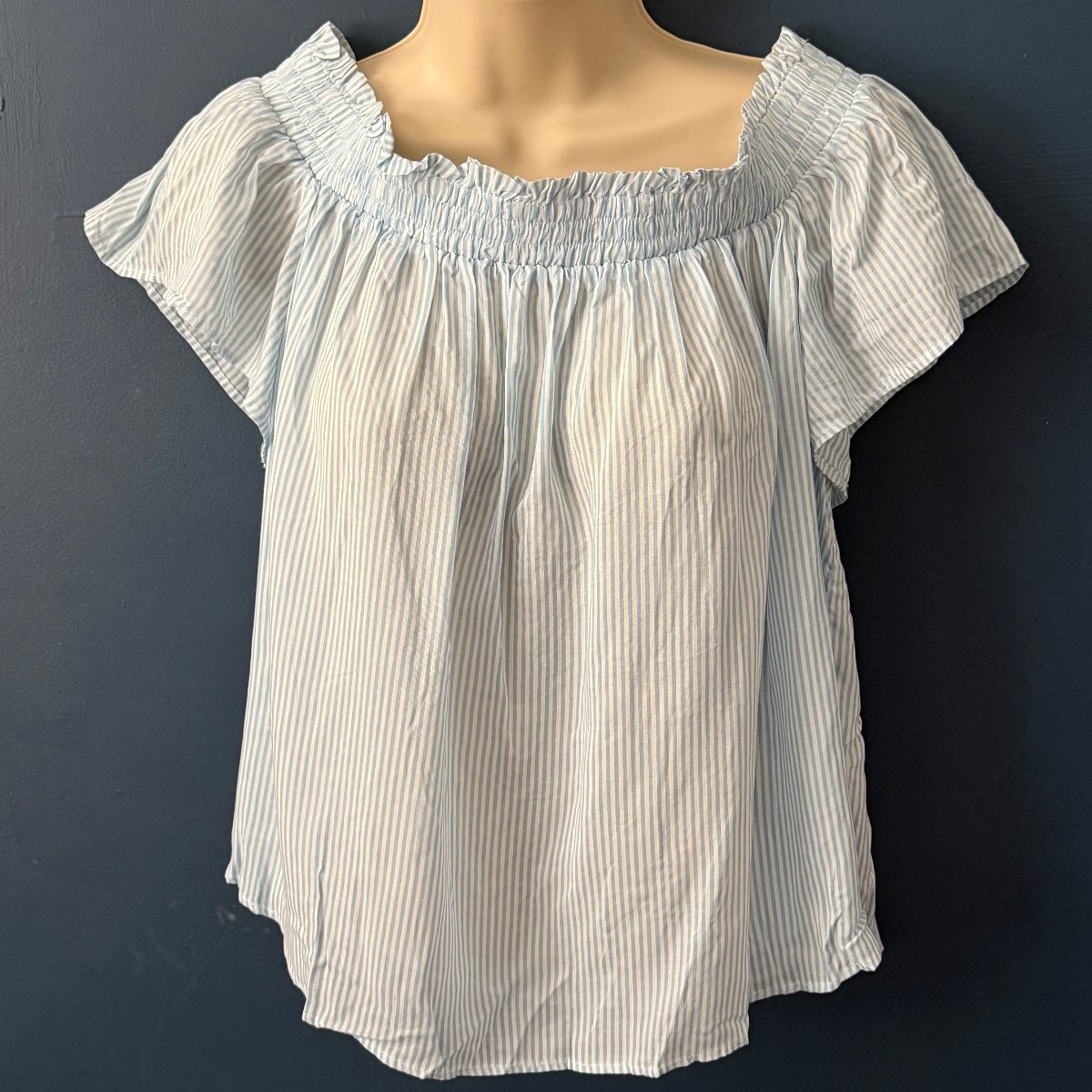 Hazelton Stripe Elasticated Off Shoulder Top | Jack Wills | UK 12