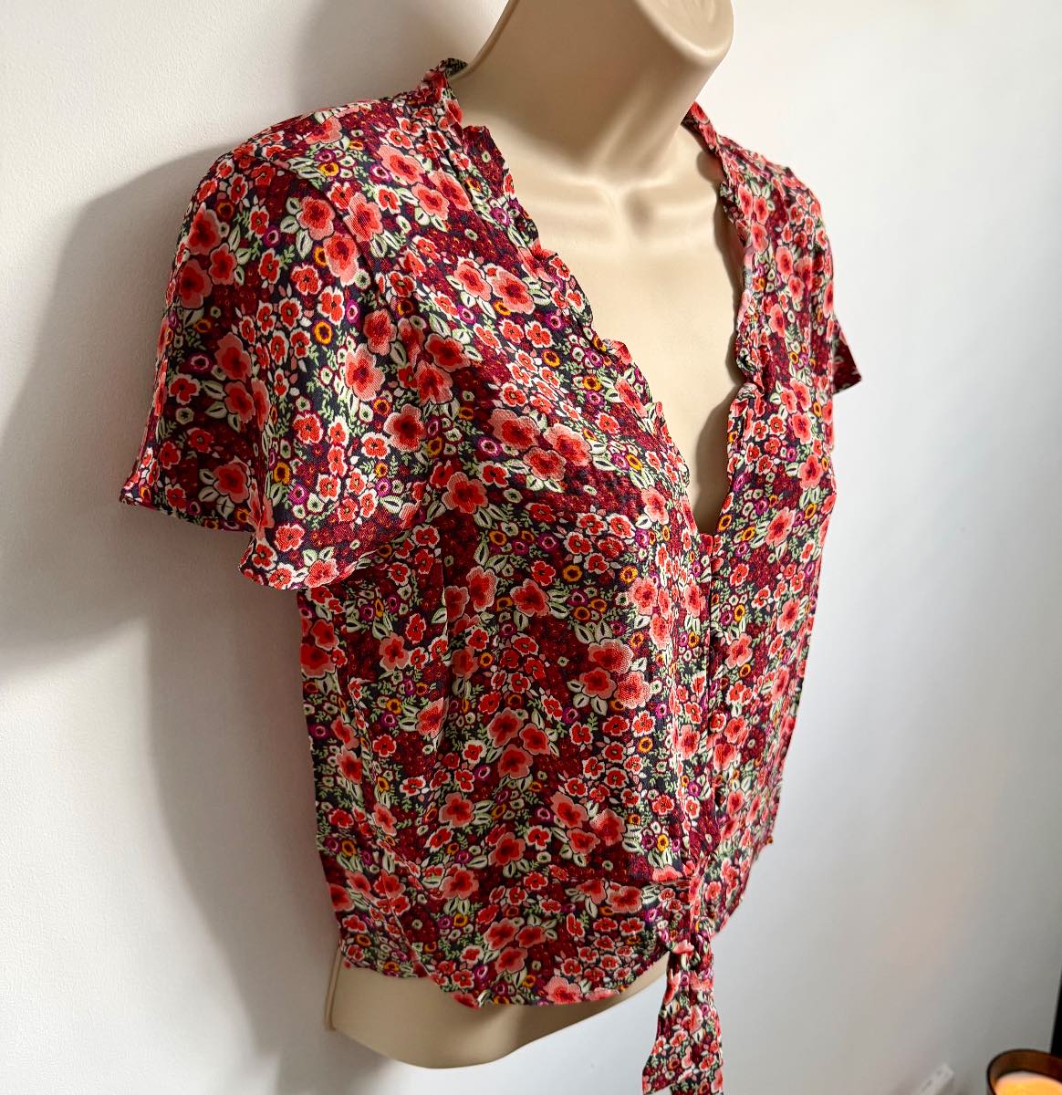 Red Floral Tie-Front Summer Blouse | Jack Wills I UK 8