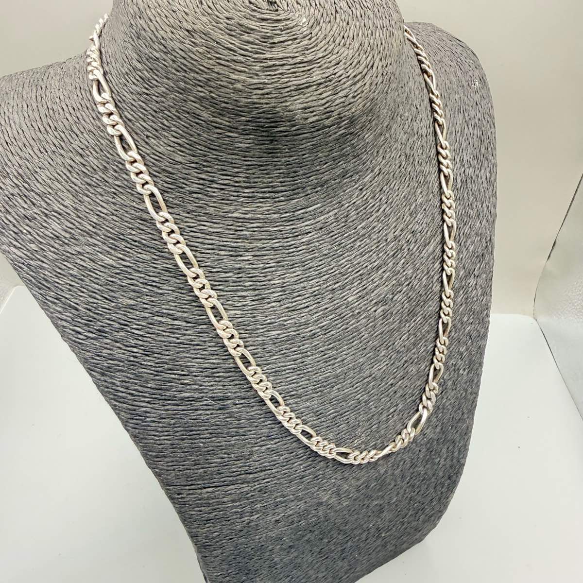Vintage Unisex Sterling Silver 5mm Figaro Chain W29.47 G L 46cm