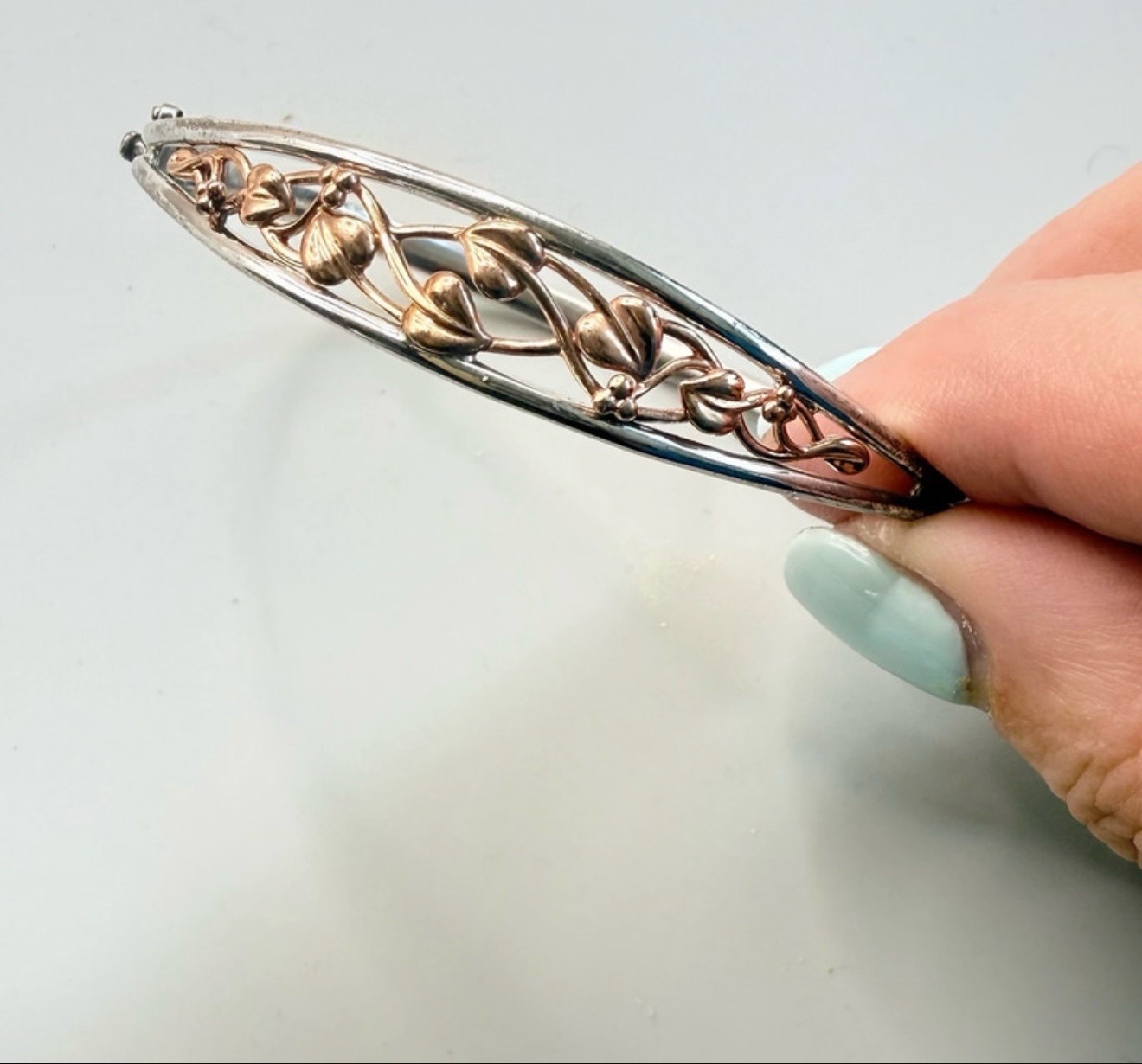 Vintage clogau 9ct Rose Gold 925 Silver Tree Of Life Bangle 11.83gm