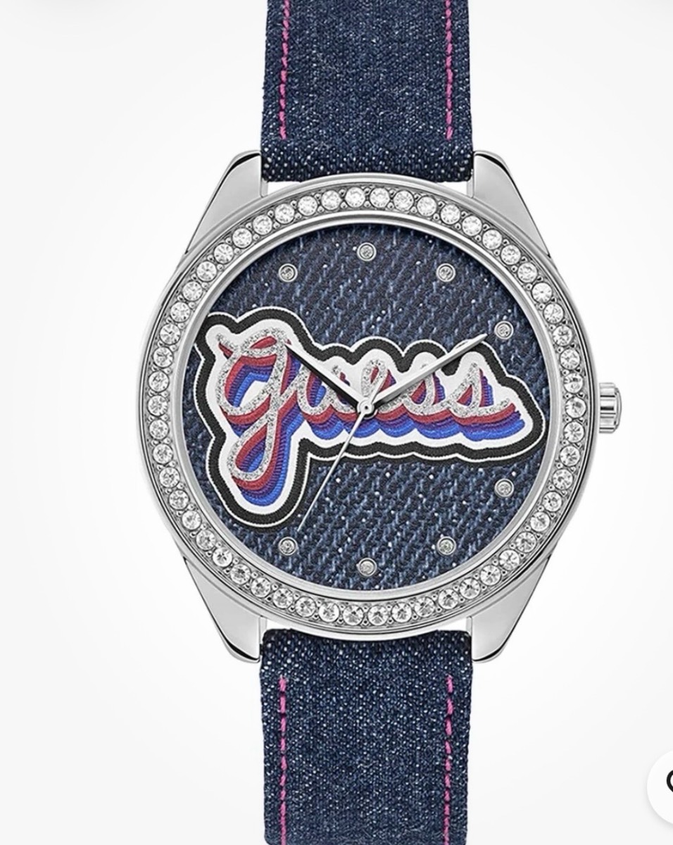 Vintage Womens Wristwatch Guess DREW W1276L1  Blue Denim New Old stock
