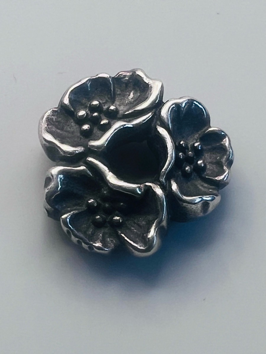 Trollbeads Sterling Silver Cherry Blossom Charm Pendant