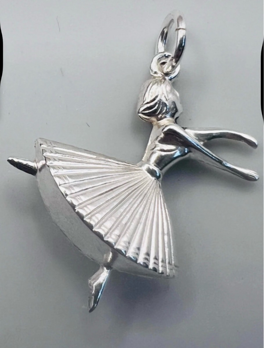 Vintage sterling silver ballerina charm Pendant designed by Frederick Massingham