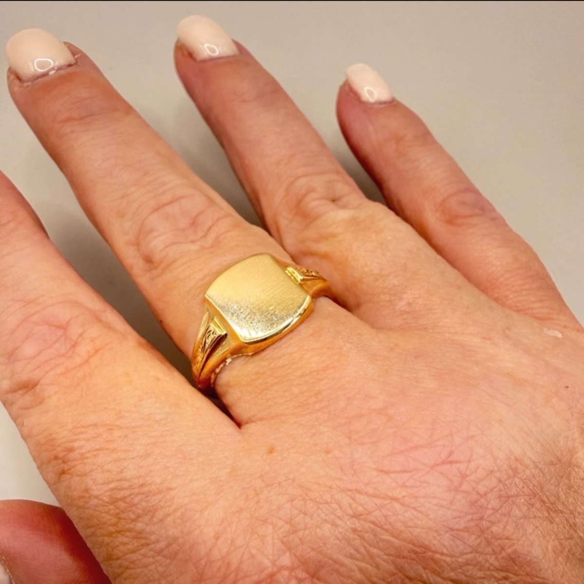Vintage 9ct Gold On Silver Signet Ring 6.63g Size X