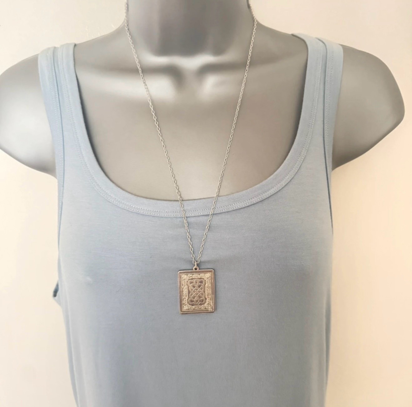 Vintage John Pinches 1977 Sterling Silver Valentine's Day Ingot Pendant Necklace