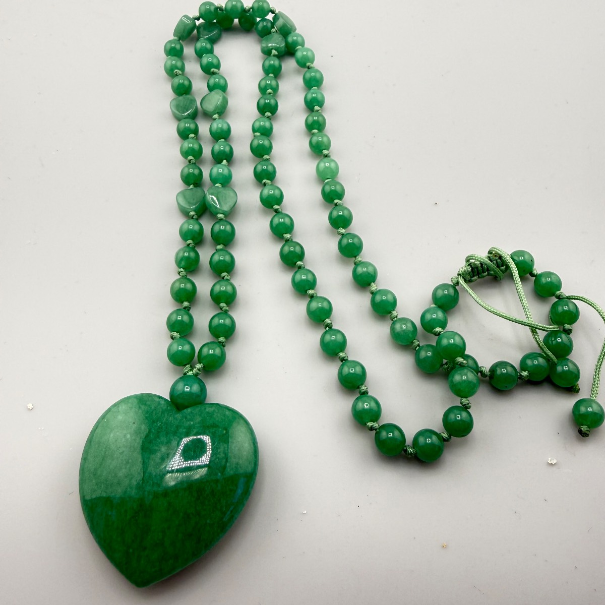 New Lola Rose Heart Pendant Beaded Gemstone Necklace Green L 70cm