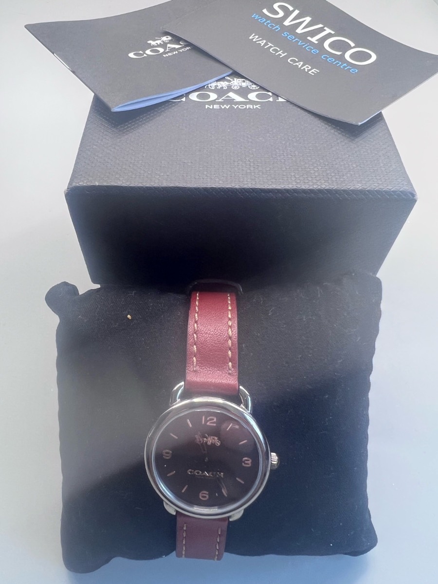 Coach 14502792 Delancey Black Dial Brown Leather Analog Quartz Ladies Watch